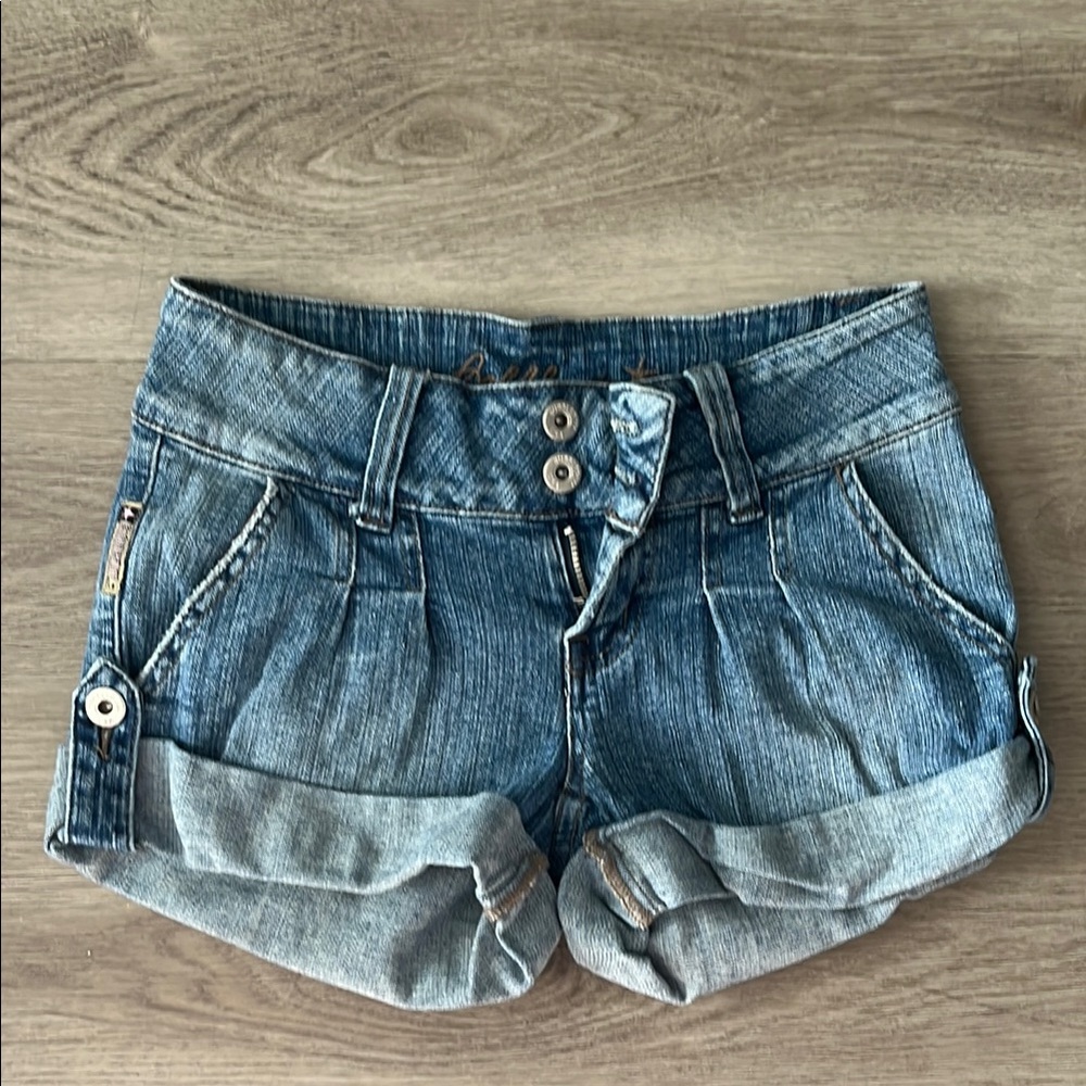 Bubblegum Blue Jean Shorts with Cuffed Hem
